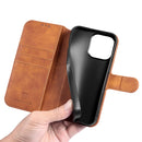 DG.MING Retro Oil Side Horizontal Flip Leather Case with Holder & Card Slots & Wallet For iPhone 13 Pro Max(Brown)