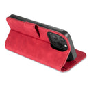 DG.MING Retro Oil Side Horizontal Flip Leather Case with Holder & Card Slots & Wallet For iPhone 13 Pro Max(Red)