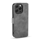 DG.MING Retro Oil Side Horizontal Flip Leather Case with Holder & Card Slots & Wallet For iPhone 13 Pro Max(Grey)