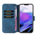 DG.MING Retro Oil Side Horizontal Flip Leather Case with Holder & Card Slots & Wallet For iPhone 13 Pro Max(Blue)