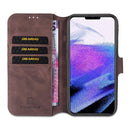 DG.MING Retro Oil Side Horizontal Flip Leather Case with Holder & Card Slots & Wallet For iPhone 13 Pro Max(Coffee)