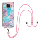 For Motorola Moto G Power 2021 Electroplating Pattern IMD TPU Shockproof Case with Neck Lanyard(Milky Way Blue Marble)