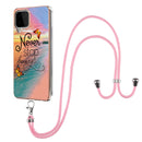 For Samsung Galaxy A22 4G EU Version/M32 Electroplating Pattern IMD TPU Shockproof Case with Neck Lanyard(Dream Chasing Butterfly)