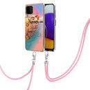 For Samsung Galaxy A22 4G EU Version/M32 Electroplating Pattern IMD TPU Shockproof Case with Neck Lanyard(Dream Chasing Butterfly)