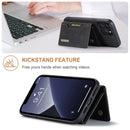 For iPhone 13 Pro DG.MING M2 Series 3-Fold Card Bag + Magnetic Shockproof Case with Wallet & Holder Function (Black)