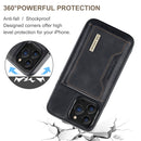 For iPhone 13 Pro DG.MING M2 Series 3-Fold Card Bag + Magnetic Shockproof Case with Wallet & Holder Function (Black)