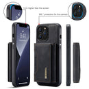 For iPhone 13 Pro DG.MING M2 Series 3-Fold Card Bag + Magnetic Shockproof Case with Wallet & Holder Function (Black)
