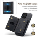For iPhone 13 Pro DG.MING M2 Series 3-Fold Card Bag + Magnetic Shockproof Case with Wallet & Holder Function (Black)