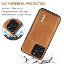 DG.MING M1 Series 3-Fold Multi Card Wallet + Magnetic Shockproof Case with Holder Function For iPhone 13 Pro Max(Brown)