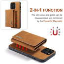 DG.MING M1 Series 3-Fold Multi Card Wallet + Magnetic Shockproof Case with Holder Function For iPhone 13 Pro Max(Brown)