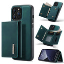 For iPhone 13 Pro Max DG.MING M1 Series 3-Fold Multi Card Wallet + Magnetic Shockproof Case with Holder Function (Green)