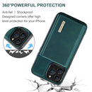For iPhone 13 Pro Max DG.MING M1 Series 3-Fold Multi Card Wallet + Magnetic Shockproof Case with Holder Function (Green)
