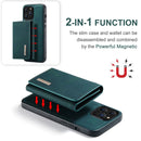 For iPhone 13 Pro Max DG.MING M1 Series 3-Fold Multi Card Wallet + Magnetic Shockproof Case with Holder Function (Green)