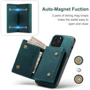 For iPhone 13 Pro Max DG.MING M1 Series 3-Fold Multi Card Wallet + Magnetic Shockproof Case with Holder Function (Green)
