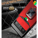For Google Pixel 6 Sliding Camera Cover Design PC + TPU Shockproof Case with Ring Holder & Card Slot(Dark Green)