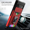 For Google Pixel 6 Sliding Camera Cover Design PC + TPU Shockproof Case with Ring Holder & Card Slot(Black)