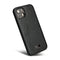 Fierre Shann Leather Texture Phone Back Cover Case For iPhone 13(Ox Tendon Black)