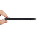 Fierre Shann Leather Texture Phone Back Cover Case For iPhone 13 Pro(Woven Black)