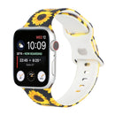 8-buckle Printed Strap Watch Band For Apple Watch Series 7 41mm / 6 & SE & 5 & 4 40mm / 3 & 2 & 1 38mm(Chrysanthemum)