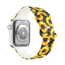 8-buckle Printed Strap Watch Band For Apple Watch Series 7 41mm / 6 & SE & 5 & 4 40mm / 3 & 2 & 1 38mm(Chrysanthemum)