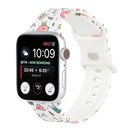 8-buckle Printed Strap Watch Band For Apple Watch Series 7 41mm / 6 & SE & 5 & 4 40mm / 3 & 2 & 1 38mm(White Background Crown)