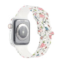 8-buckle Printed Strap Watch Band For Apple Watch Series 7 41mm / 6 & SE & 5 & 4 40mm / 3 & 2 & 1 38mm(White Background Crown)