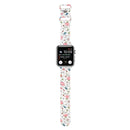 8-buckle Printed Strap Watch Band For Apple Watch Series 7 41mm / 6 & SE & 5 & 4 40mm / 3 & 2 & 1 38mm(White Background Crown)