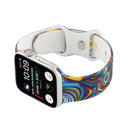 8-buckle Printed Strap Watch Band For Apple Watch Series 7 41mm / 6 & SE & 5 & 4 40mm / 3 & 2 & 1 38mm(Blue)
