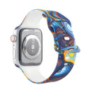 8-buckle Printed Strap Watch Band For Apple Watch Series 7 41mm / 6 & SE & 5 & 4 40mm / 3 & 2 & 1 38mm(Blue)