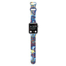8-buckle Printed Strap Watch Band For Apple Watch Series 7 41mm / 6 & SE & 5 & 4 40mm / 3 & 2 & 1 38mm(Blue)