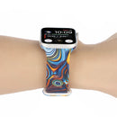 8-buckle Printed Strap Watch Band For Apple Watch Series 7 41mm / 6 & SE & 5 & 4 40mm / 3 & 2 & 1 38mm(Blue)
