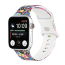 8-buckle Printed Strap Watch Band For Apple Watch Series 7 41mm / 6 & SE & 5 & 4 40mm / 3 & 2 & 1 38mm(Folk-custom)