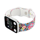 8-buckle Printed Strap Watch Band For Apple Watch Series 7 41mm / 6 & SE & 5 & 4 40mm / 3 & 2 & 1 38mm(Folk-custom)
