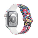 8-buckle Printed Strap Watch Band For Apple Watch Series 7 41mm / 6 & SE & 5 & 4 40mm / 3 & 2 & 1 38mm(Folk-custom)