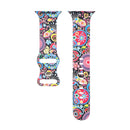 8-buckle Printed Strap Watch Band For Apple Watch Series 7 41mm / 6 & SE & 5 & 4 40mm / 3 & 2 & 1 38mm(Folk-custom)