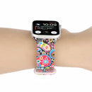 8-buckle Printed Strap Watch Band For Apple Watch Series 7 41mm / 6 & SE & 5 & 4 40mm / 3 & 2 & 1 38mm(Folk-custom)