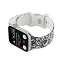8-buckle Printed Strap Watch Band For Apple Watch Series 7 41mm / 6 & SE & 5 & 4 40mm / 3 & 2 & 1 38mm(Lace)