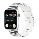 8-buckle Printed Strap Watch Band For Apple Watch Series 7 41mm / 6 & SE & 5 & 4 40mm / 3 & 2 & 1 38mm(Zebra Pattern)