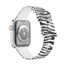 8-buckle Printed Strap Watch Band For Apple Watch Series 7 41mm / 6 & SE & 5 & 4 40mm / 3 & 2 & 1 38mm(Zebra Pattern)