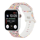 8-buckle Printed Strap Watch Band For Apple Watch Series 7 41mm / 6 & SE & 5 & 4 40mm / 3 & 2 & 1 38mm(Pink)
