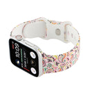 8-buckle Printed Strap Watch Band For Apple Watch Series 7 41mm / 6 & SE & 5 & 4 40mm / 3 & 2 & 1 38mm(Pink)