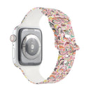 8-buckle Printed Strap Watch Band For Apple Watch Series 7 41mm / 6 & SE & 5 & 4 40mm / 3 & 2 & 1 38mm(Pink)
