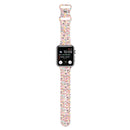 8-buckle Printed Strap Watch Band For Apple Watch Series 7 41mm / 6 & SE & 5 & 4 40mm / 3 & 2 & 1 38mm(Pink)