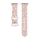 8-buckle Printed Strap Watch Band For Apple Watch Series 7 41mm / 6 & SE & 5 & 4 40mm / 3 & 2 & 1 38mm(Pink)