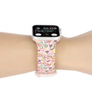 8-buckle Printed Strap Watch Band For Apple Watch Series 7 41mm / 6 & SE & 5 & 4 40mm / 3 & 2 & 1 38mm(Pink)