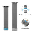 Double Section Milanese Magnetic Elasticity Strap Watch Band For Apple Watch Series 7 45mm / 6 & SE & 5 & 4 44mm / 3 & 2 & 1 42mm(Colorful)