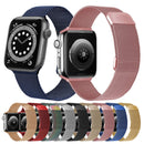 Double Section Milanese Magnetic Elasticity Strap Watch Band For Apple Watch Series 7 45mm / 6 & SE & 5 & 4 44mm / 3 & 2 & 1 42mm(Colorful)