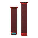 Double Section Milanese Magnetic Elasticity Strap Watch Band For Apple Watch Series 7 41mm / 6 & SE & 5 & 4 40mm / 3 & 2 & 1 38mm(Wine Red)