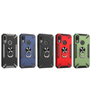 For Motorola Moto E6 Plus PC + TPU Protective Case with 360 Degrees Rotatable Ring Holder(Royal Blue)