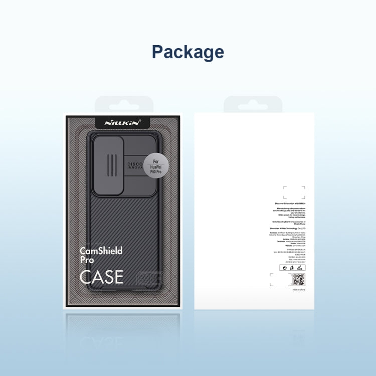 For Huawei P50 Pro NILLKIN Black Mirror Pro Series PC Camshield Full Coverage Dust-proof Scratch Resistant Case(Black)